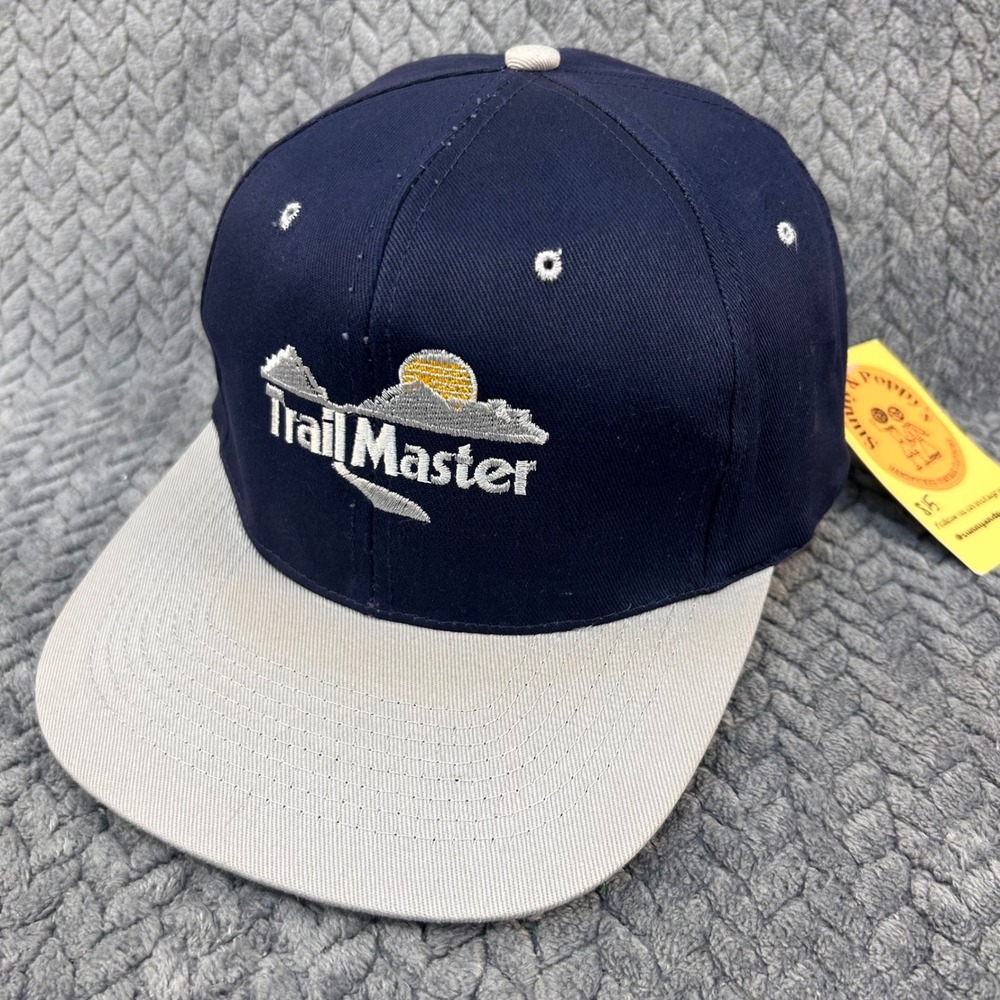 TrailMaster Mountain Sun Mens Navy Blue KC‎ Caps Baseball Hat Embroidered OSFA